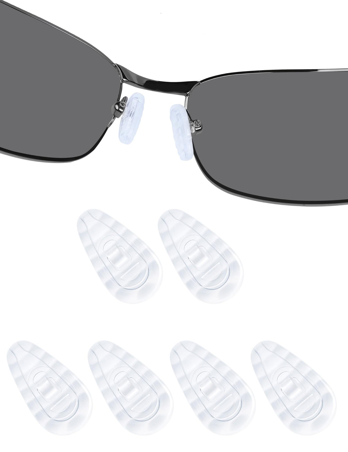 DROGO 3 pairs clear silicone nose pads (B-Shape) for sunglasses