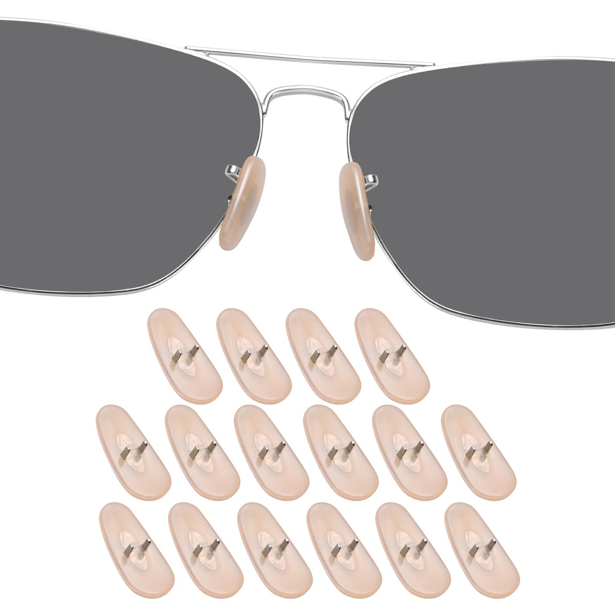 DROGO yellow silicone nose pads for Ray-Ban RB sunglasses – front view