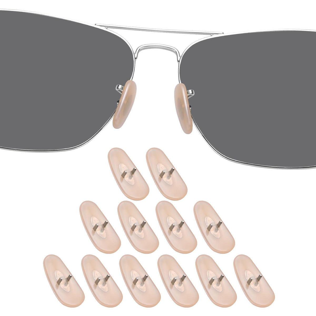 Yellow DROGO silicone nose pads for Ray-Ban sunglasses - 6-pack