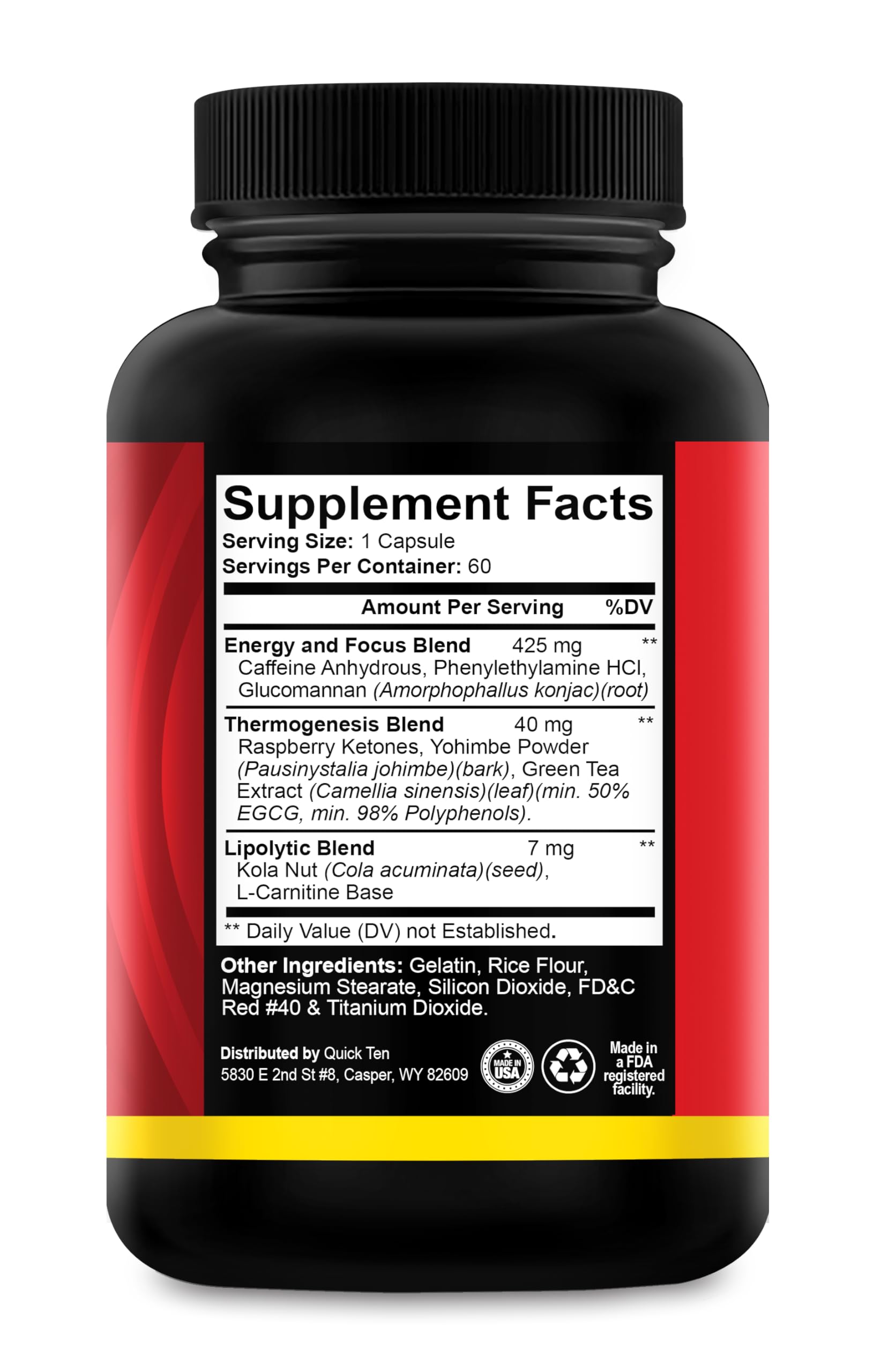 Thermogenic metabolism booster concept for Drop 10 Quick