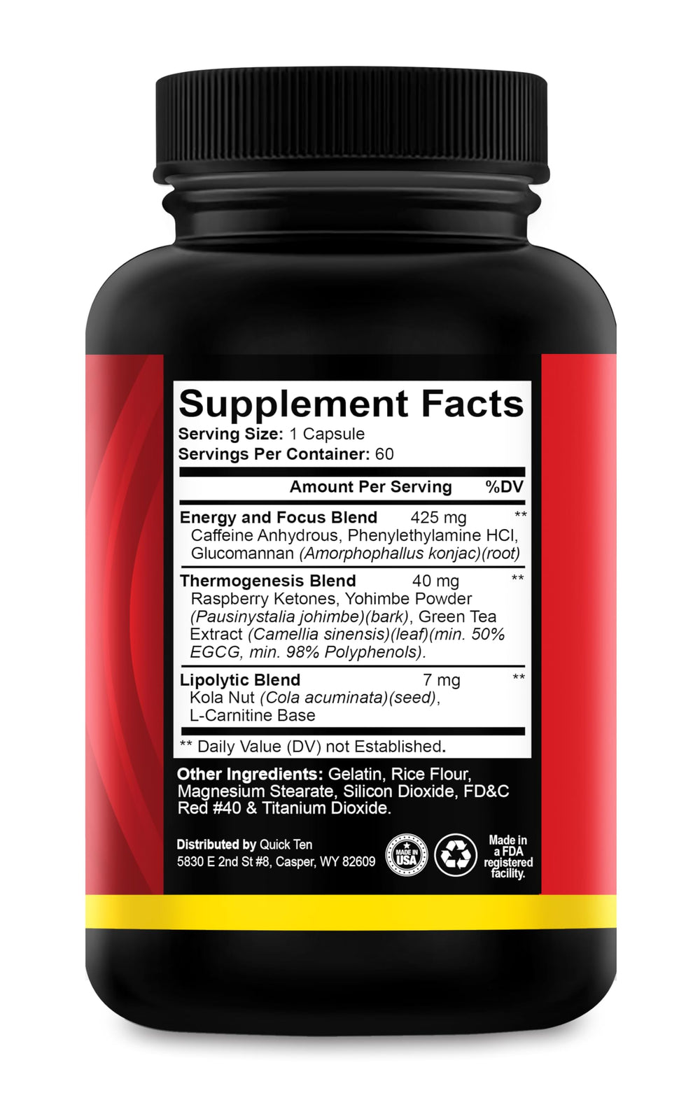 Thermogenic metabolism booster concept for Drop 10 Quick