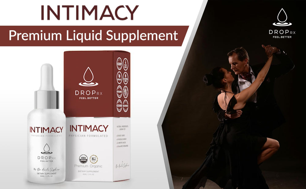 Vegan Non-GMO Kosher certifications icons for Drop Rx Intimacy
