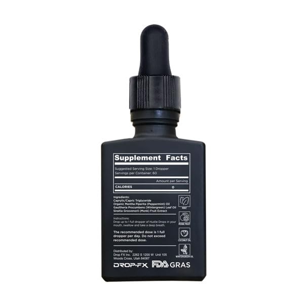 Made in USA label on Hustle Drops bottle