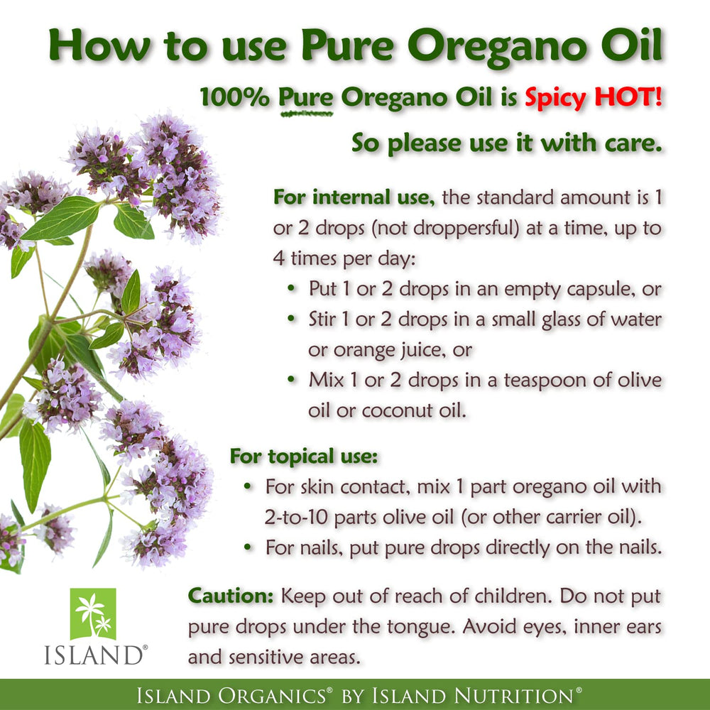 Dropper applying oregano oil drops