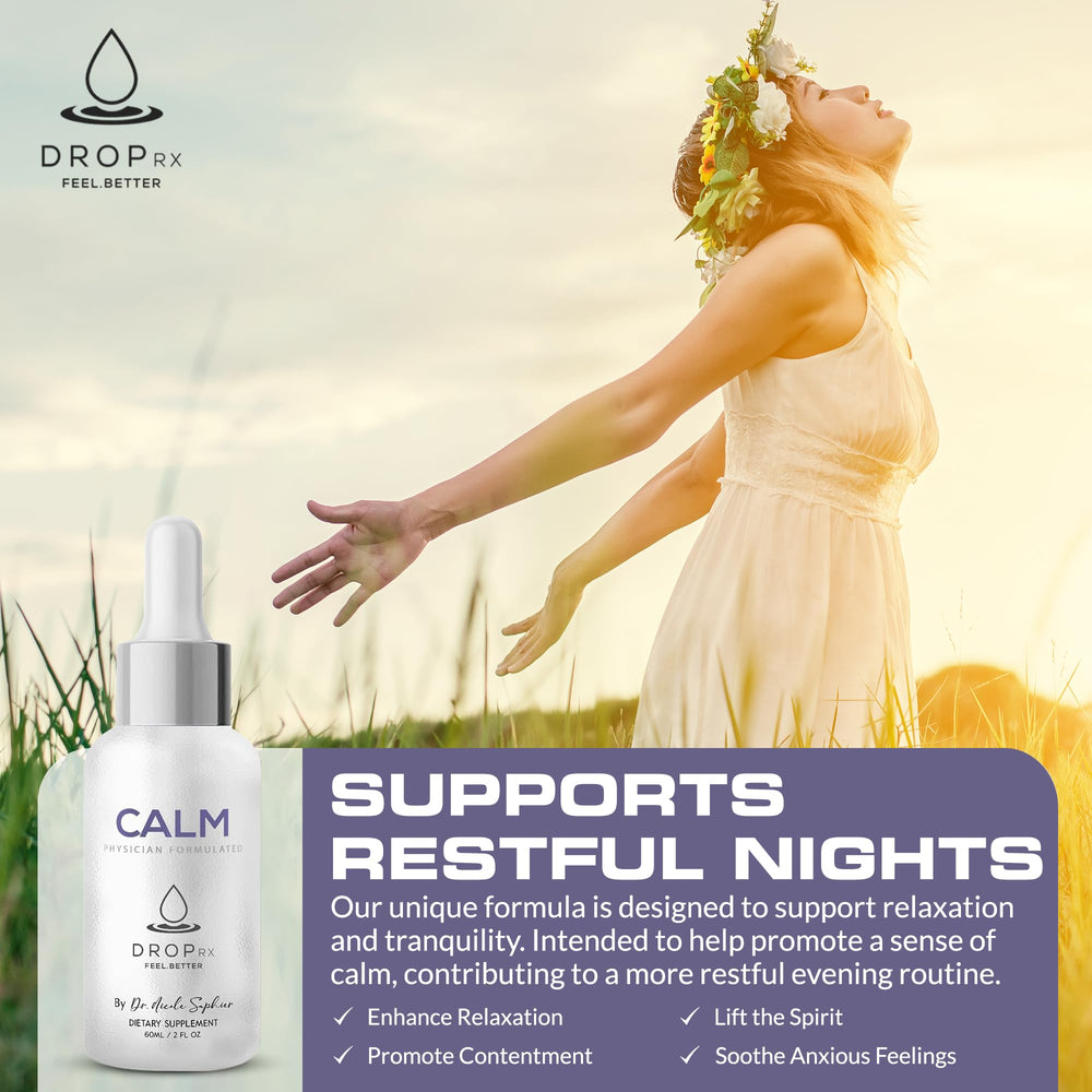 DropRx Calm kava drops being added to a glass of water