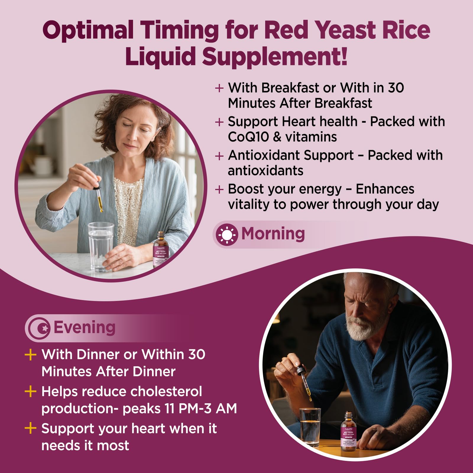 Dropper dispensing liquid supplement into glass