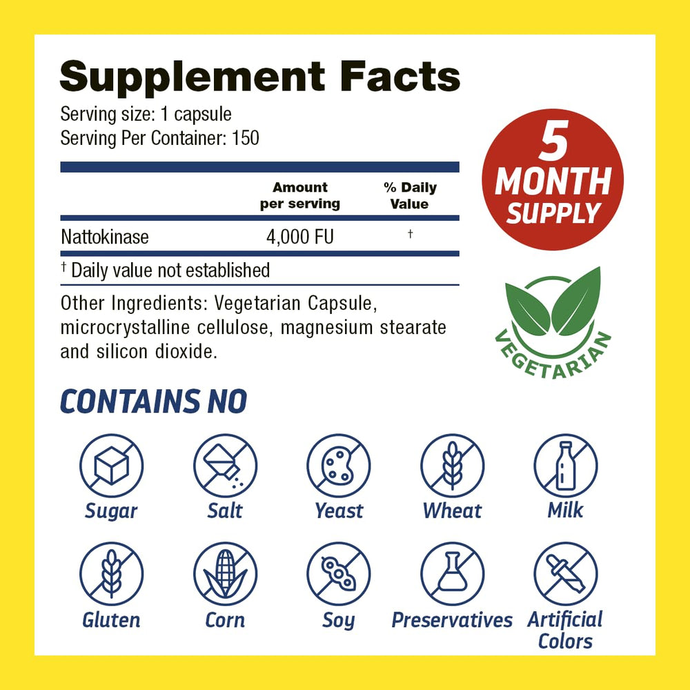 Back label of Dr’s Hope Nattokinase 4000 FU bottle