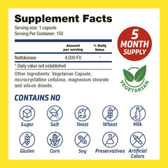 Back label of Dr’s Hope Nattokinase 4000 FU bottle