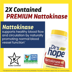 Side view of Dr’s Hope nattokinase bottle with label