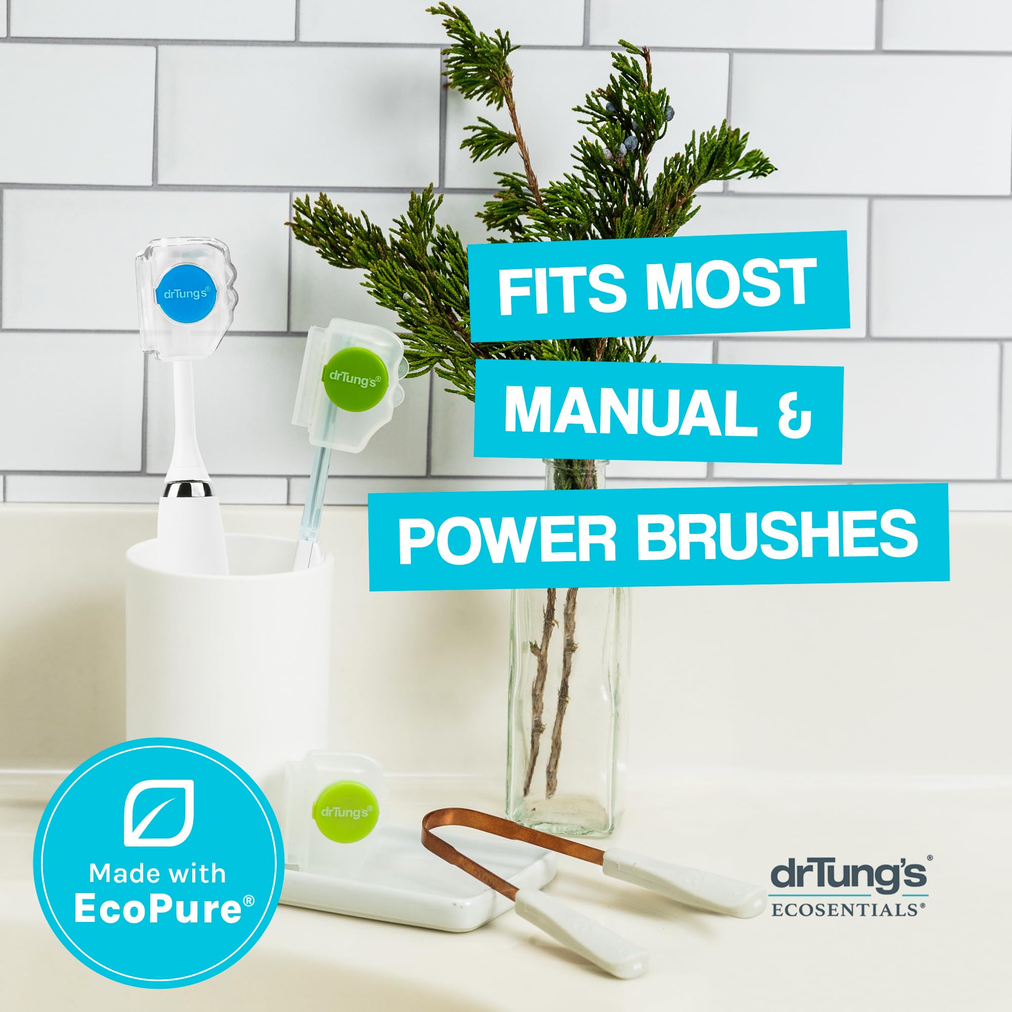 Protector fits most manual and electric toothbrushes