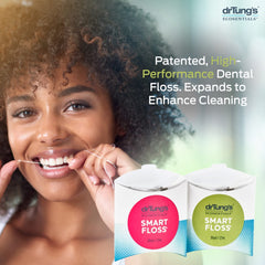 Gentle expanding floss cleans between teeth