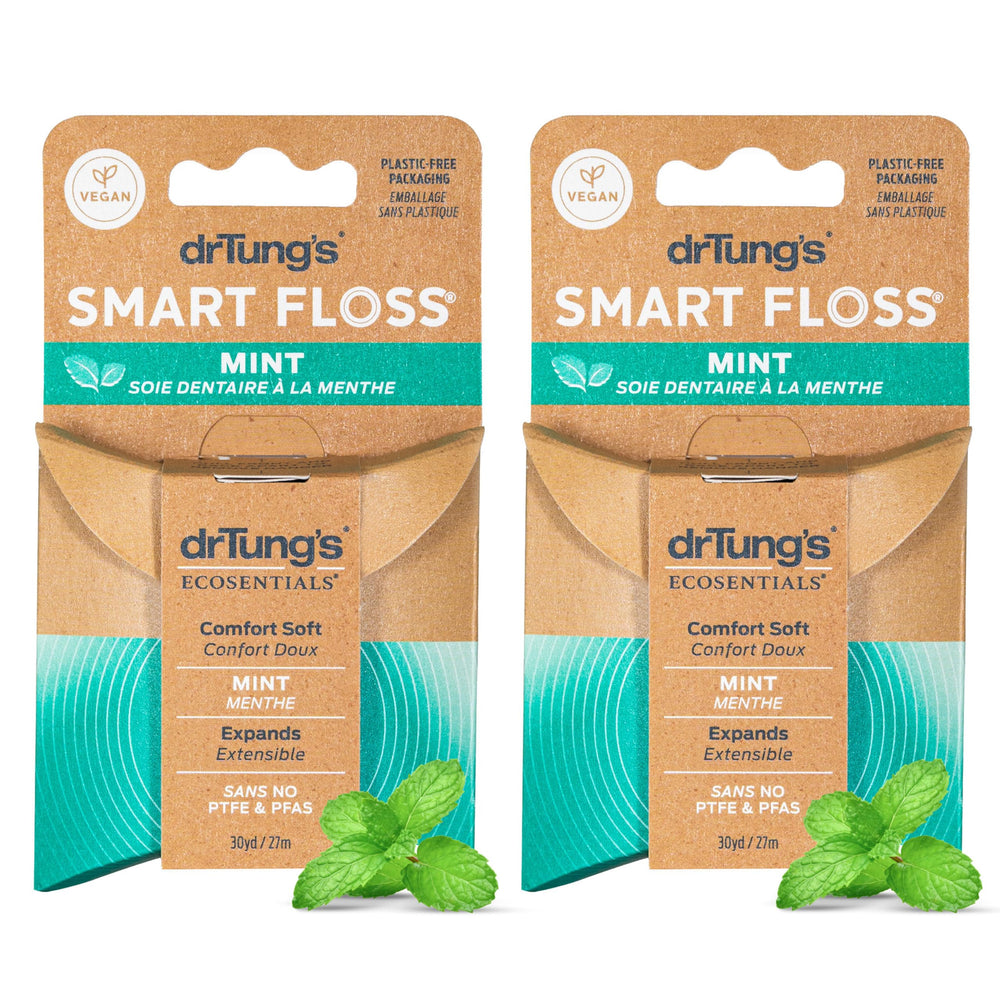 Front view of drTung's Smart Floss Mint Pack of 2