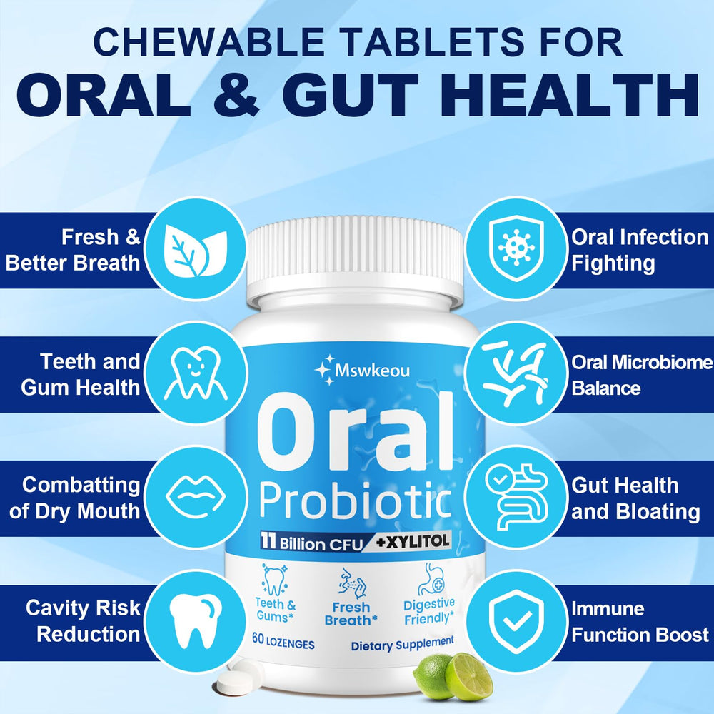 Dry mouth relief with oral probiotics lozenges