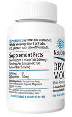 Close-up of Dry Mouth TR micro tabs dissolving on the gumline