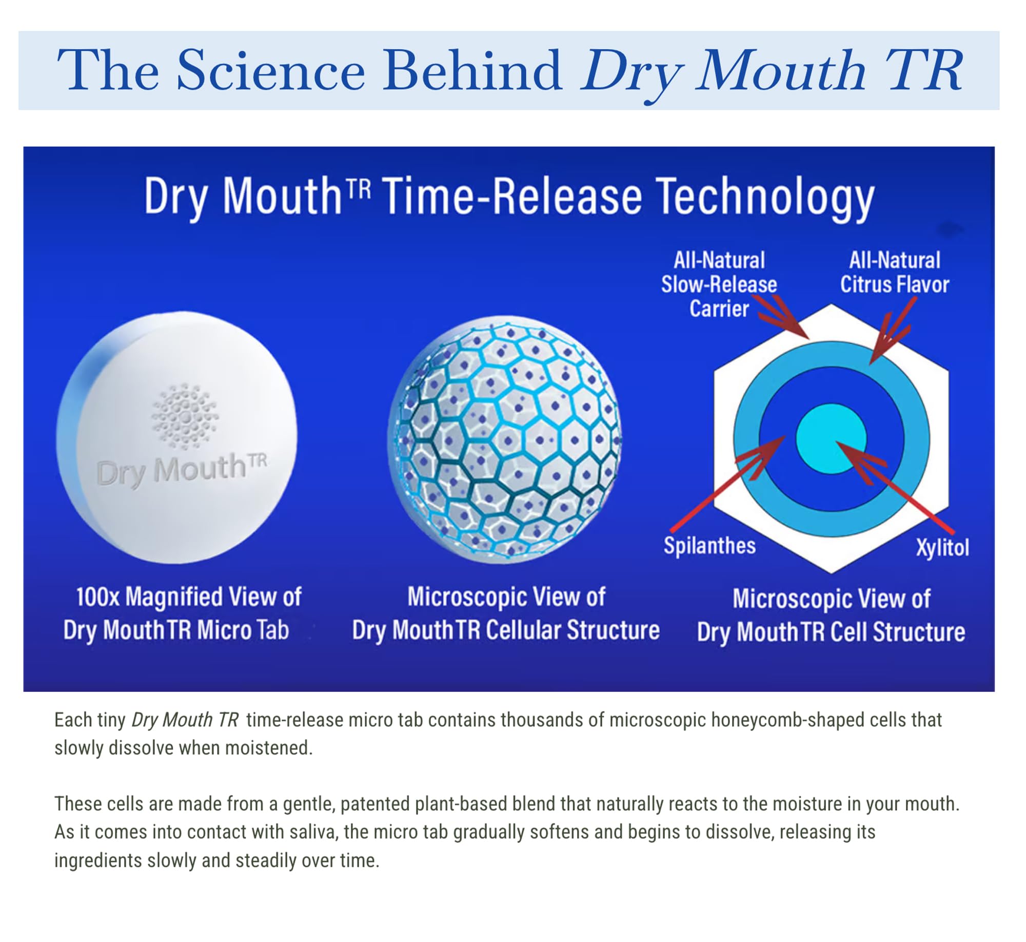 Natural lemon flavor of Dry Mouth TR micro tabs