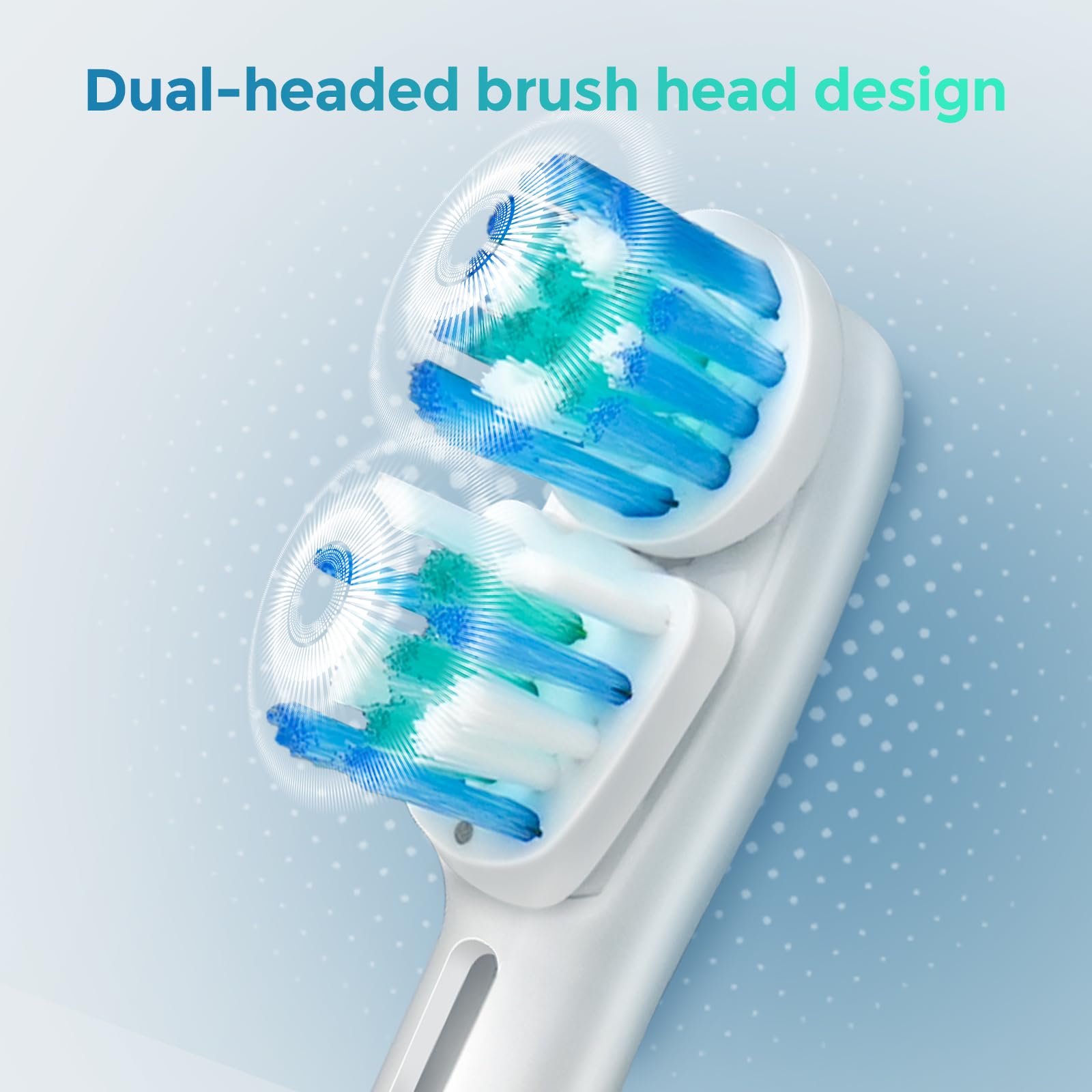 DuPont bristles on replacement toothbrush heads for deep cleaning