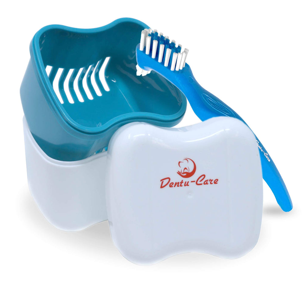 Dual-head denture brush with soft bristles