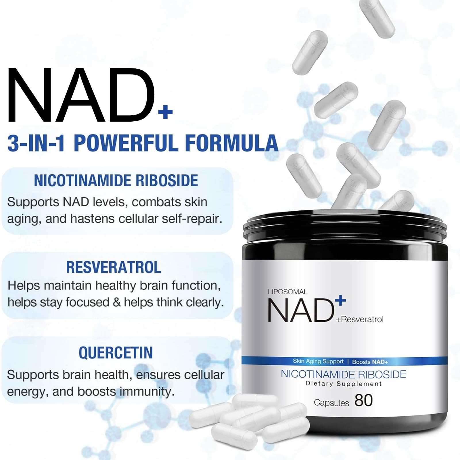 Nicotinamide Riboside and Resveratrol ingredients