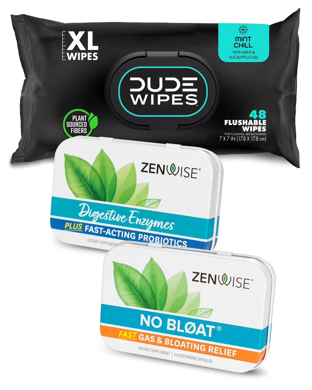 Dude Wipes Mint Chill & Zenwise Bundle front view