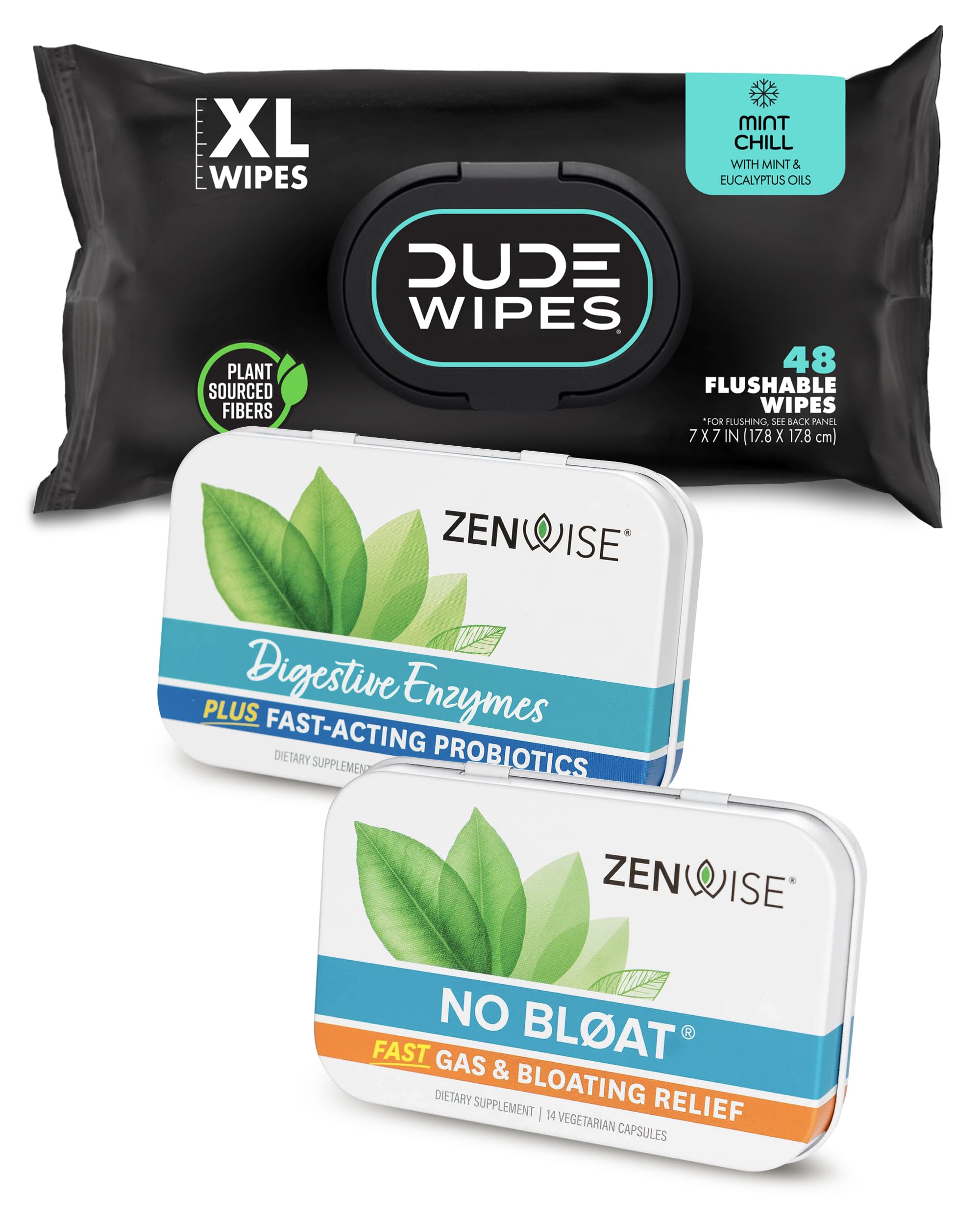 Dude Wipes Mint Chill packaging with Zenwise bundle