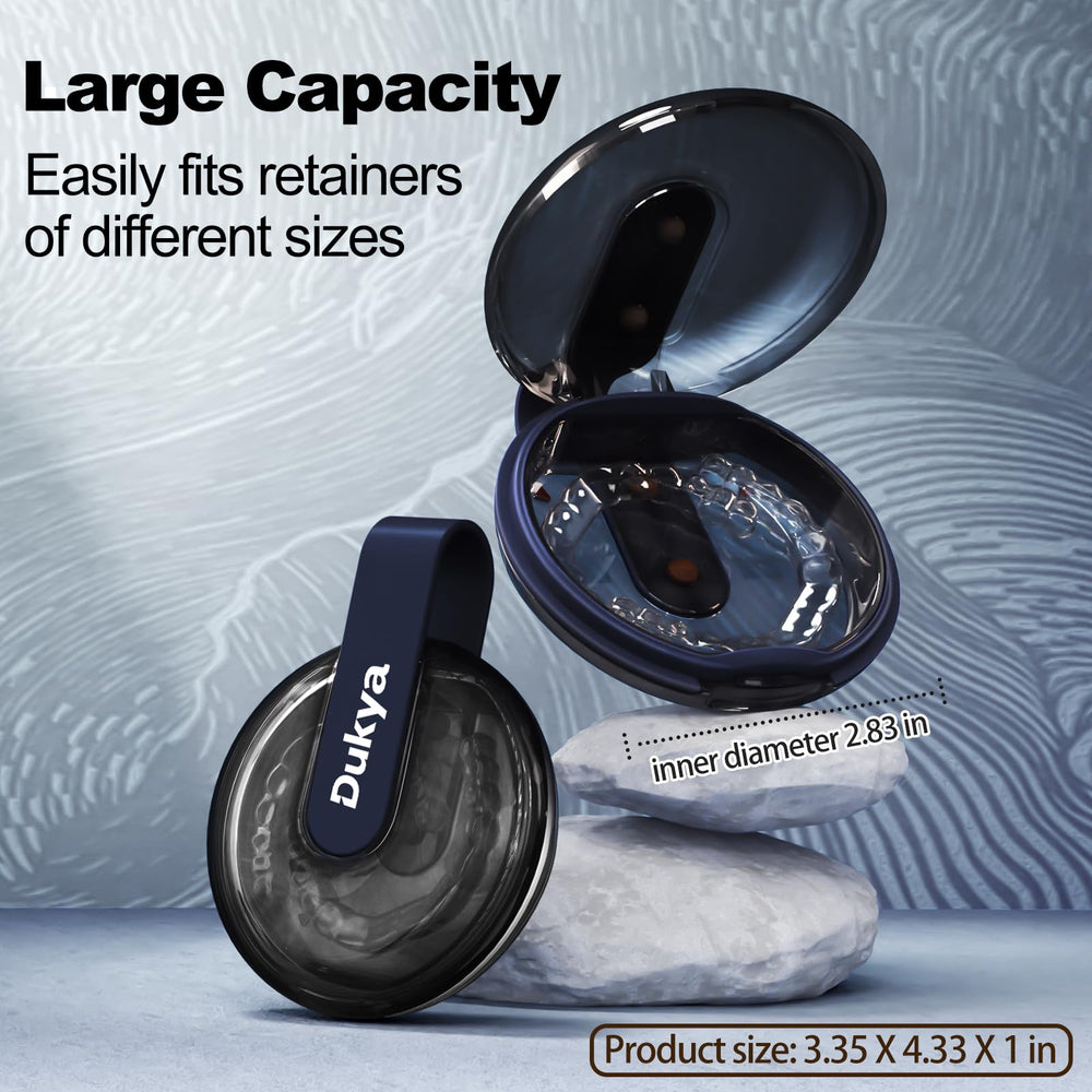Compact and portable Dukya Retainer Case in Obsidian Blue