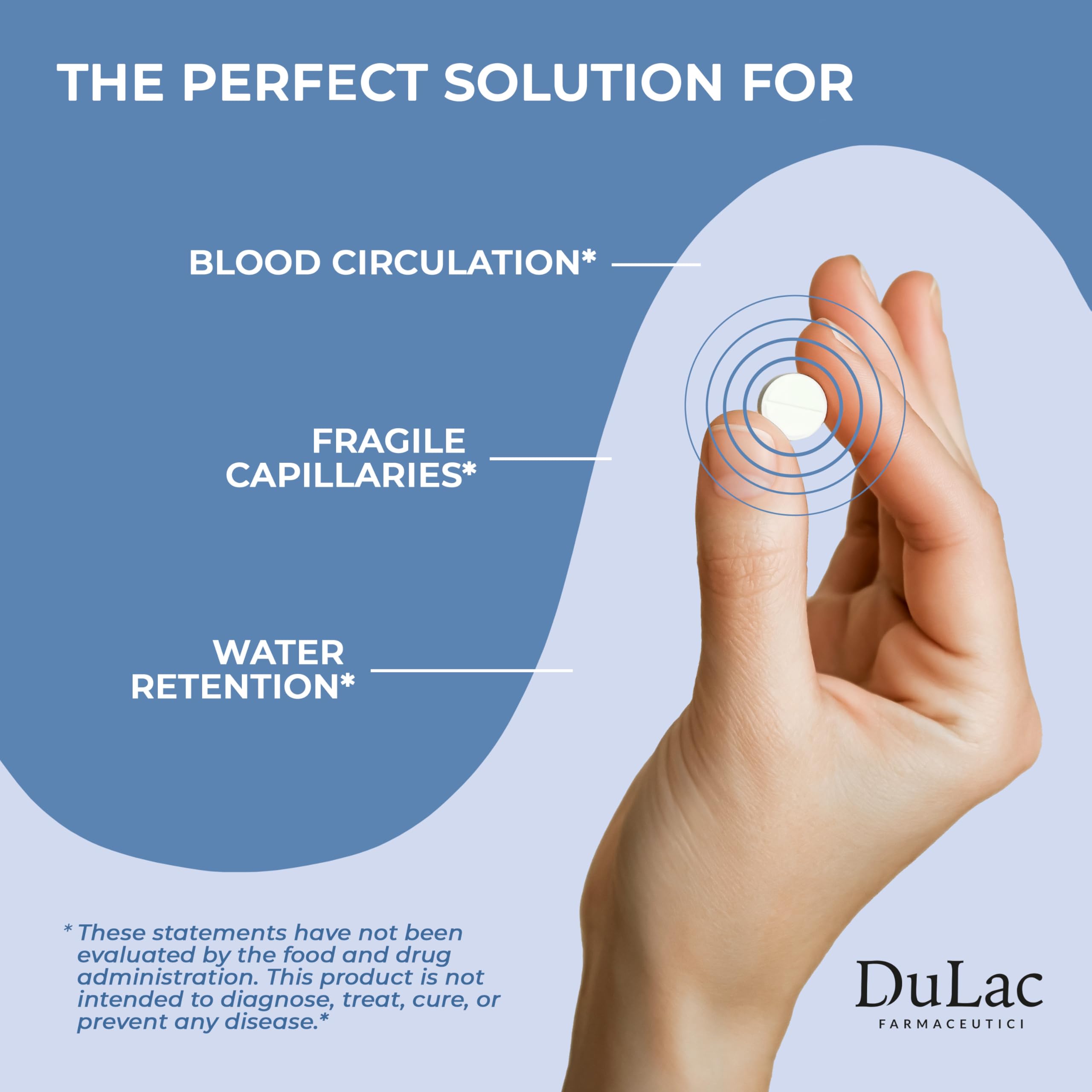 Daily use of Dulàc Diosmin 500 - take 2 tablets with a meal