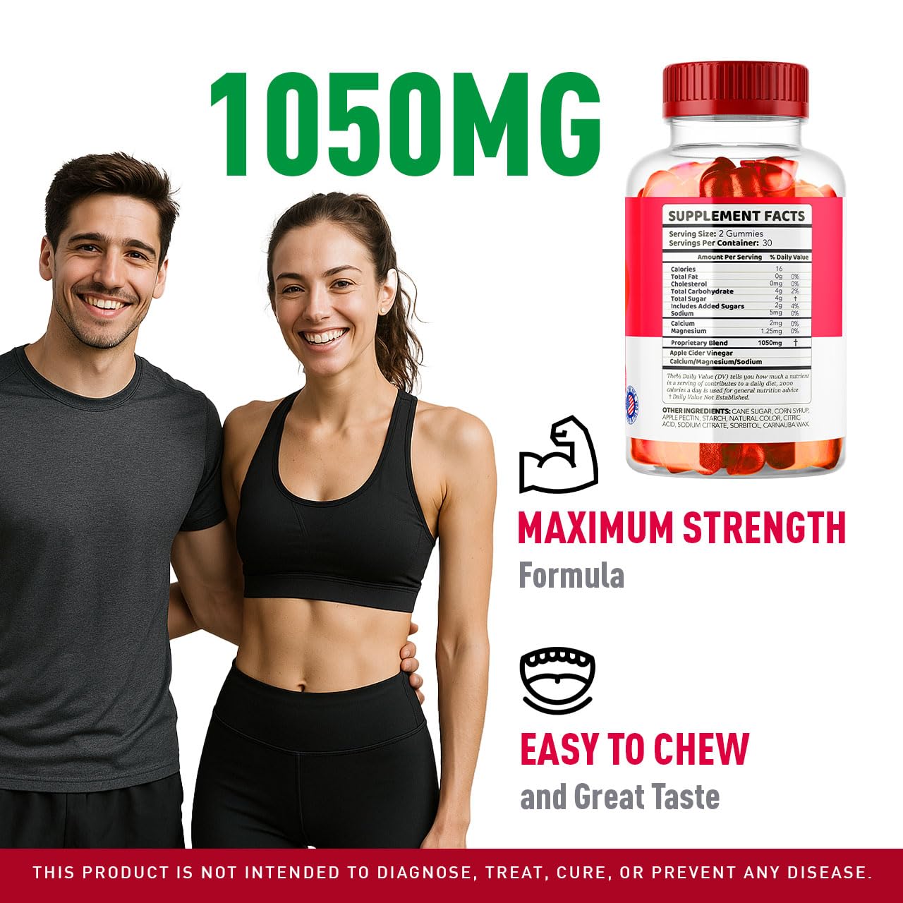 Serving suggestion of Duo Keto ACV Gummies