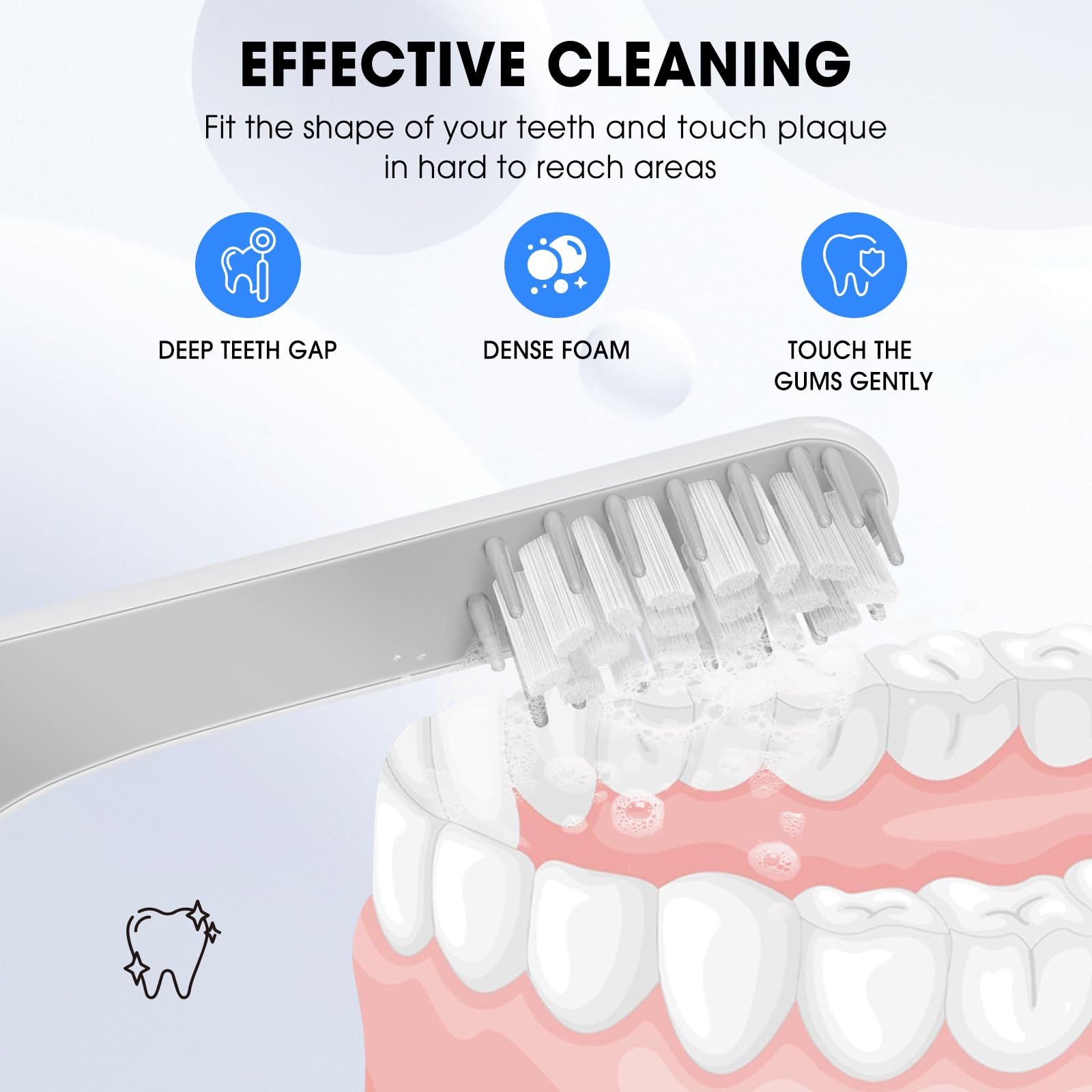 DuPont bristles on replacement toothbrush heads