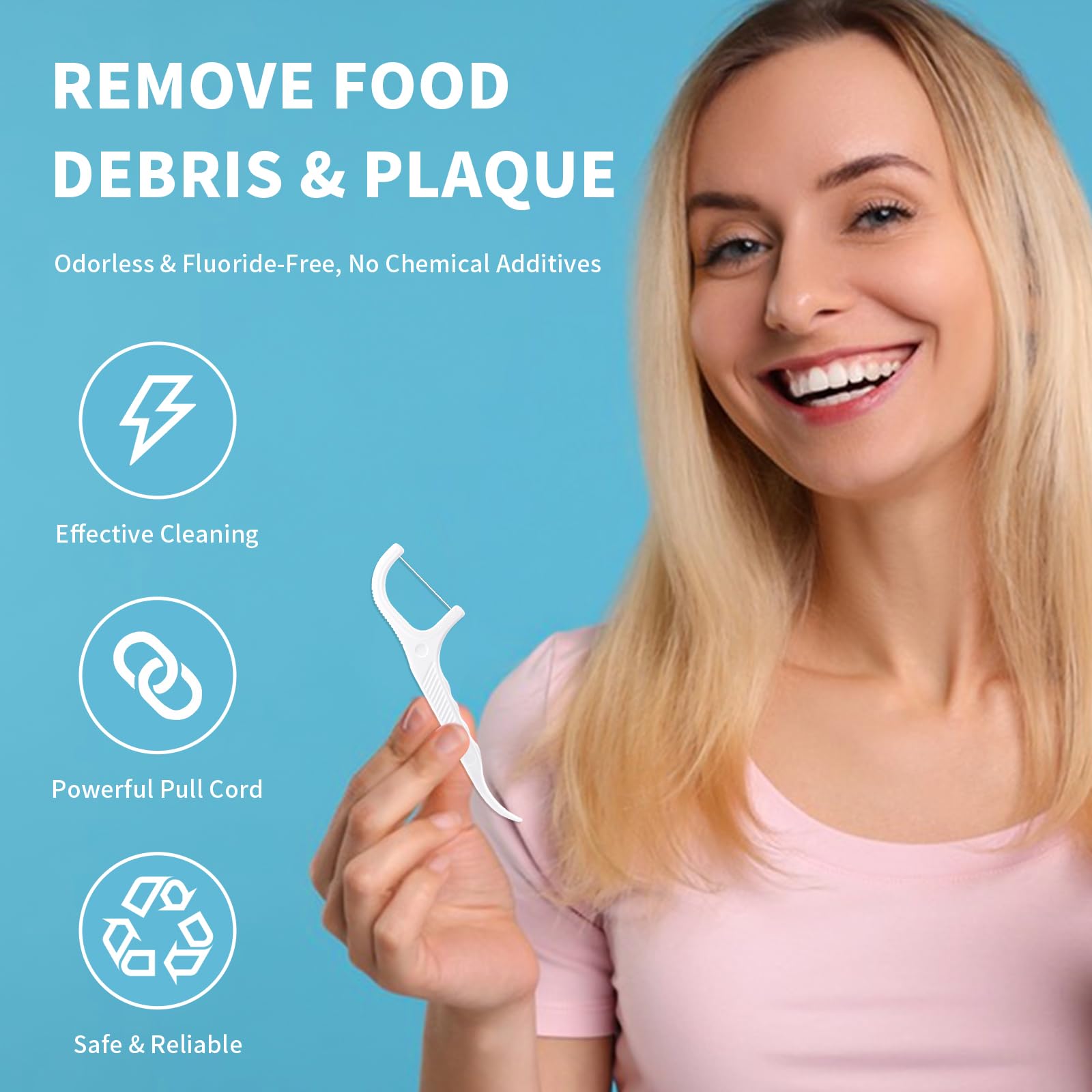 Durable, non-breakable dental floss picks for safe flossing