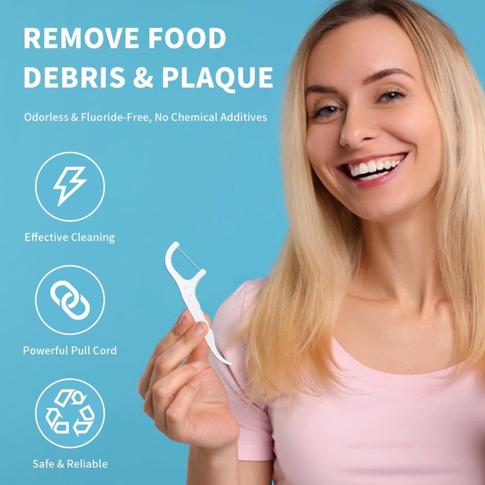 Durable, non-breakable dental floss picks for safe flossing