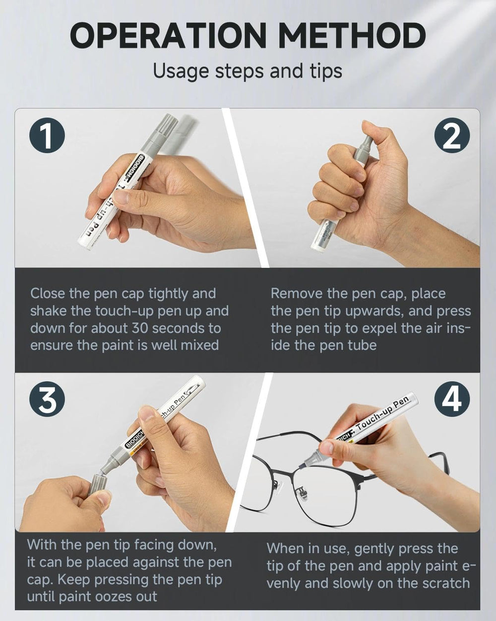 Durable sweat-proof color restorer applied to glasses frames