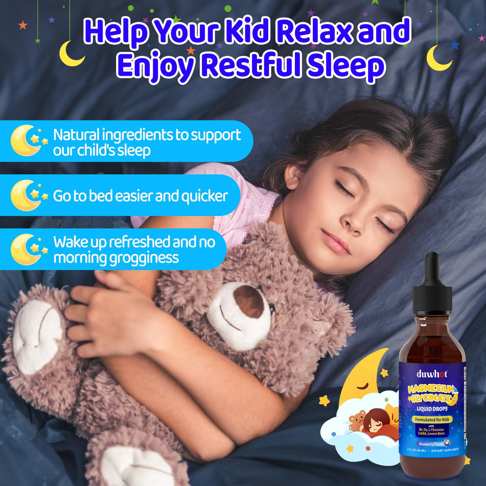 duwhot Kids Magnesium Liquid Drops bottle and label