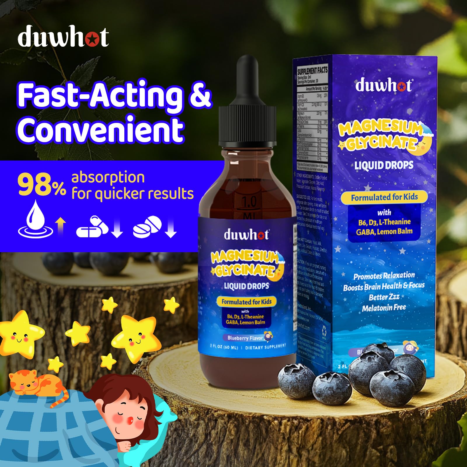 Sugar-free, melatonin-free magnesium supplement for kids