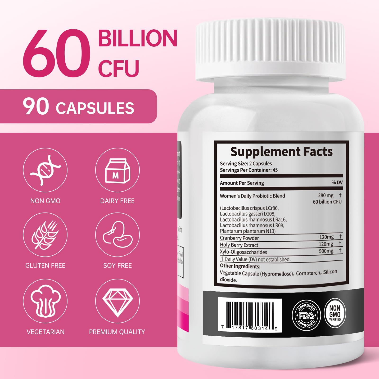 Cranberry extract highlighted on ingredient label