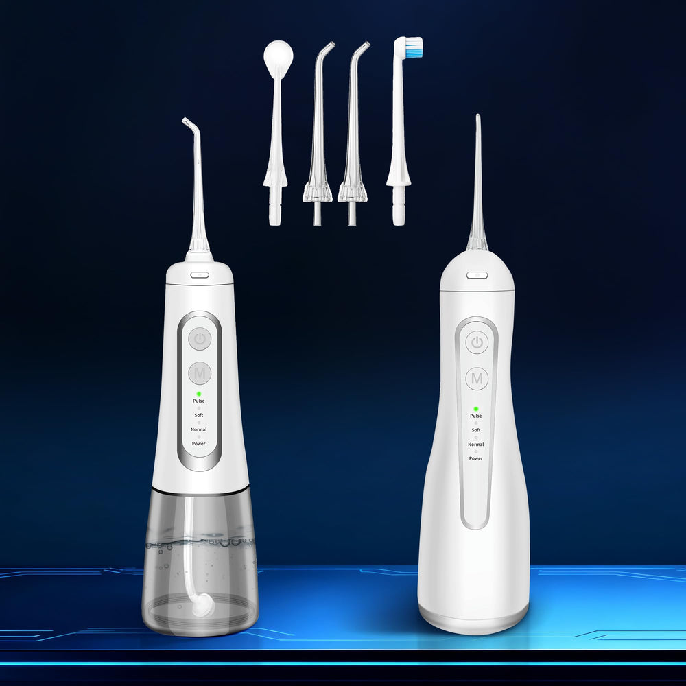 Dygoophy 2-Pack Cordless Water Flosser Set – front view (white)