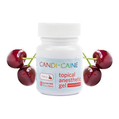 Dynamic Dental Candi Caine 1 oz Cherry flavored topical anesthetic gel bottle