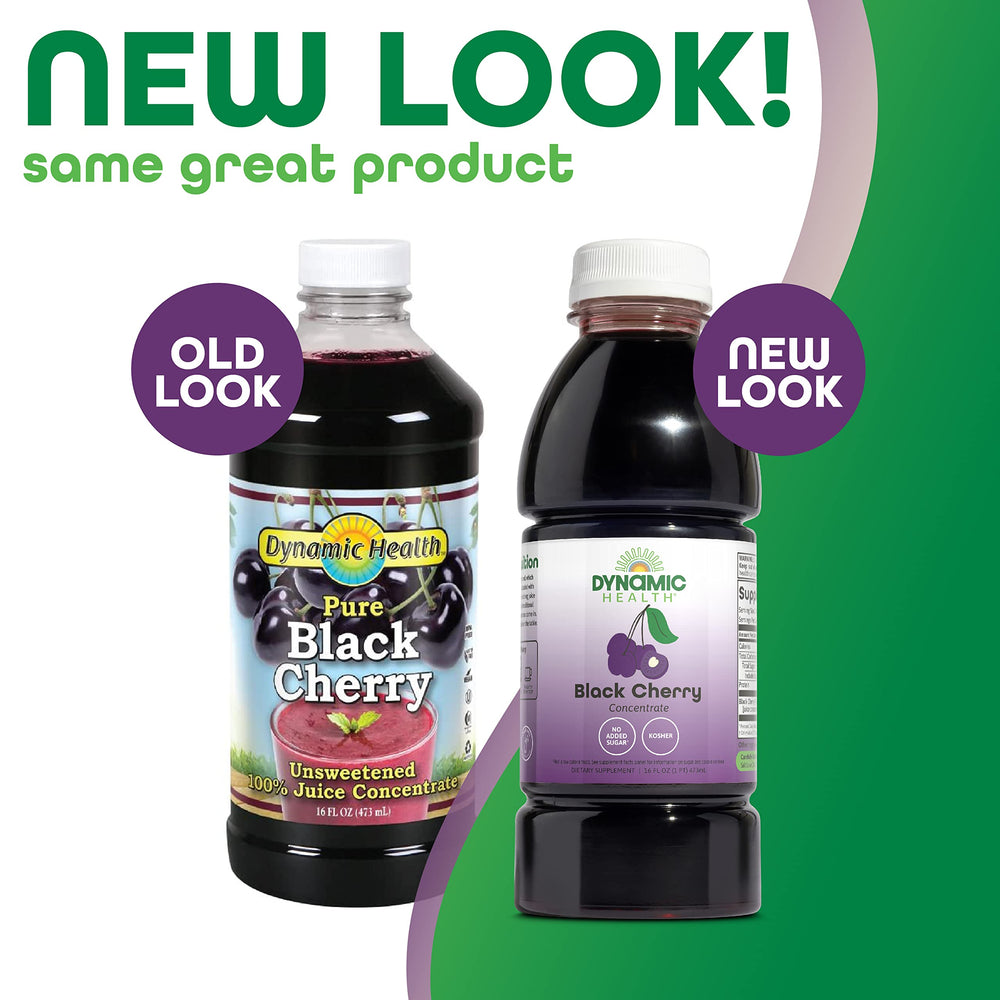 Dynamic Health Black Cherry Juice Concentrate label showing no additives