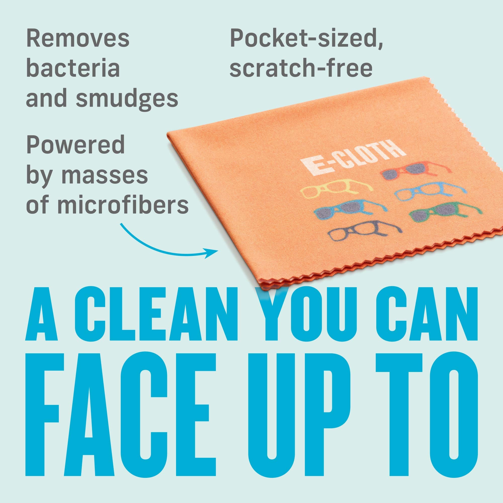 Damp use of E-Cloth Glasses Cloth cleaning lenses
