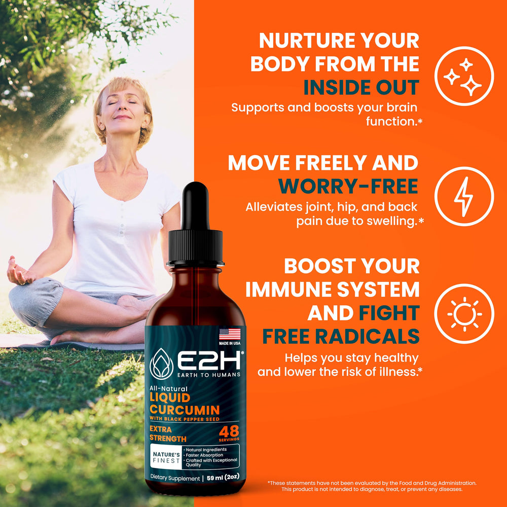 E2H Turmeric Curcumin Drops with Black Pepper second bottle