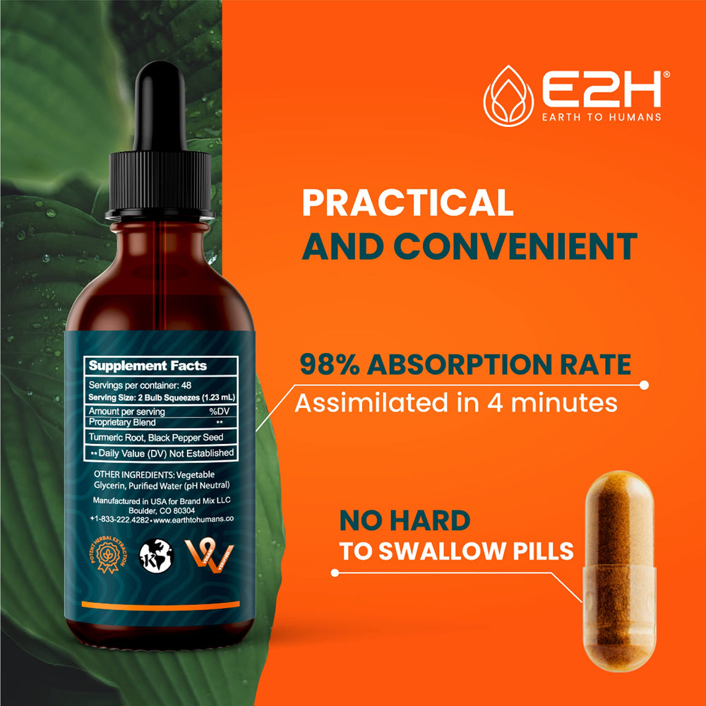 Ingredients of E2H Turmeric Curcumin Drops