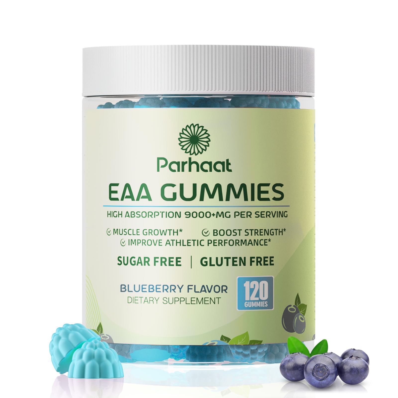 Blueberry flavored EAA Gummies bottle