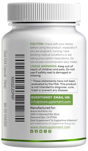 Display of 300 capsules per bottle