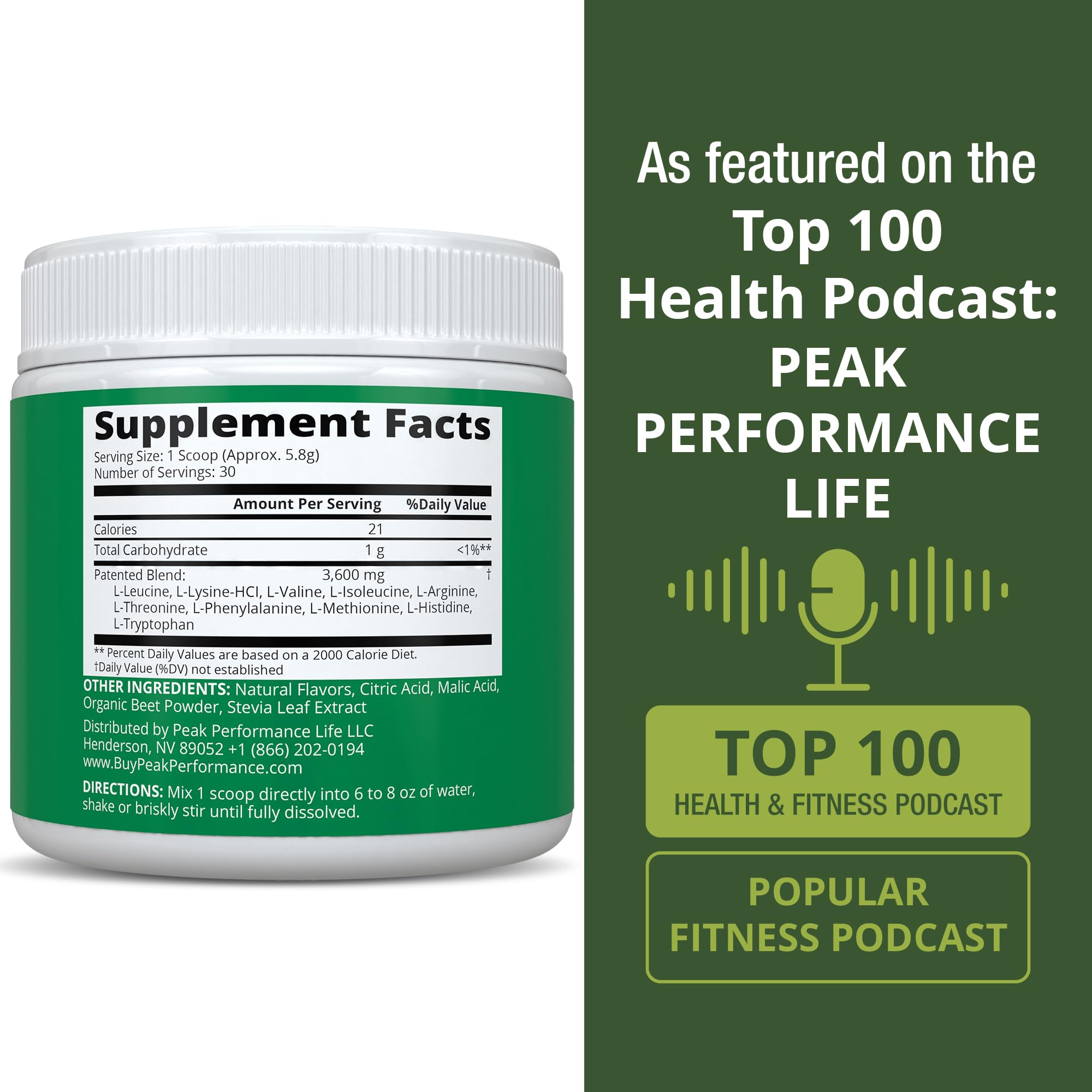 Lemon Lime EAAs bottle back panel