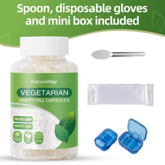 Clear fillable Size 00 capsules close-up