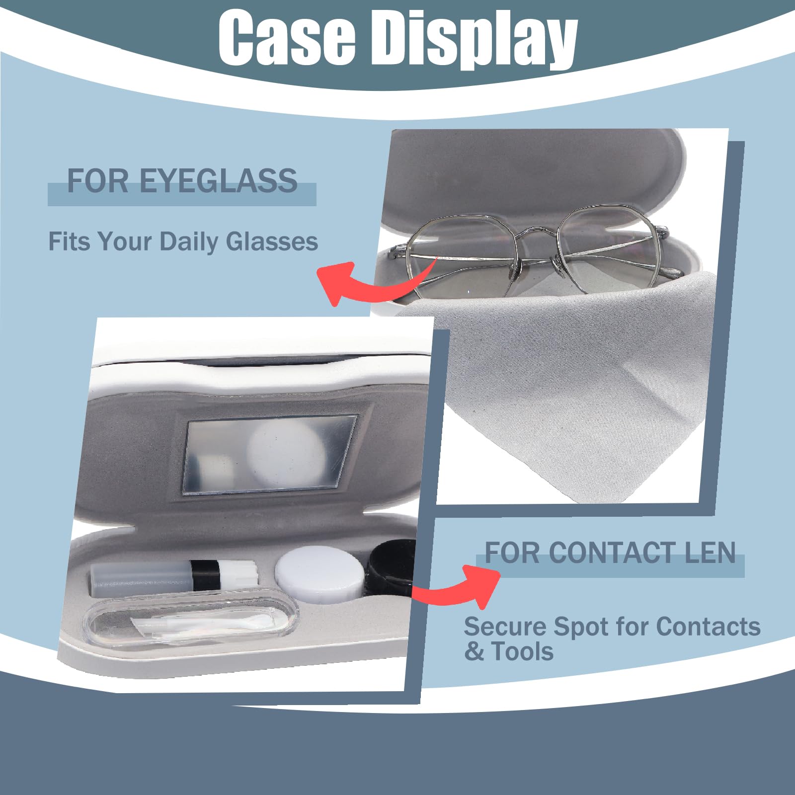 close-up of flip-top mirror on eagosion case