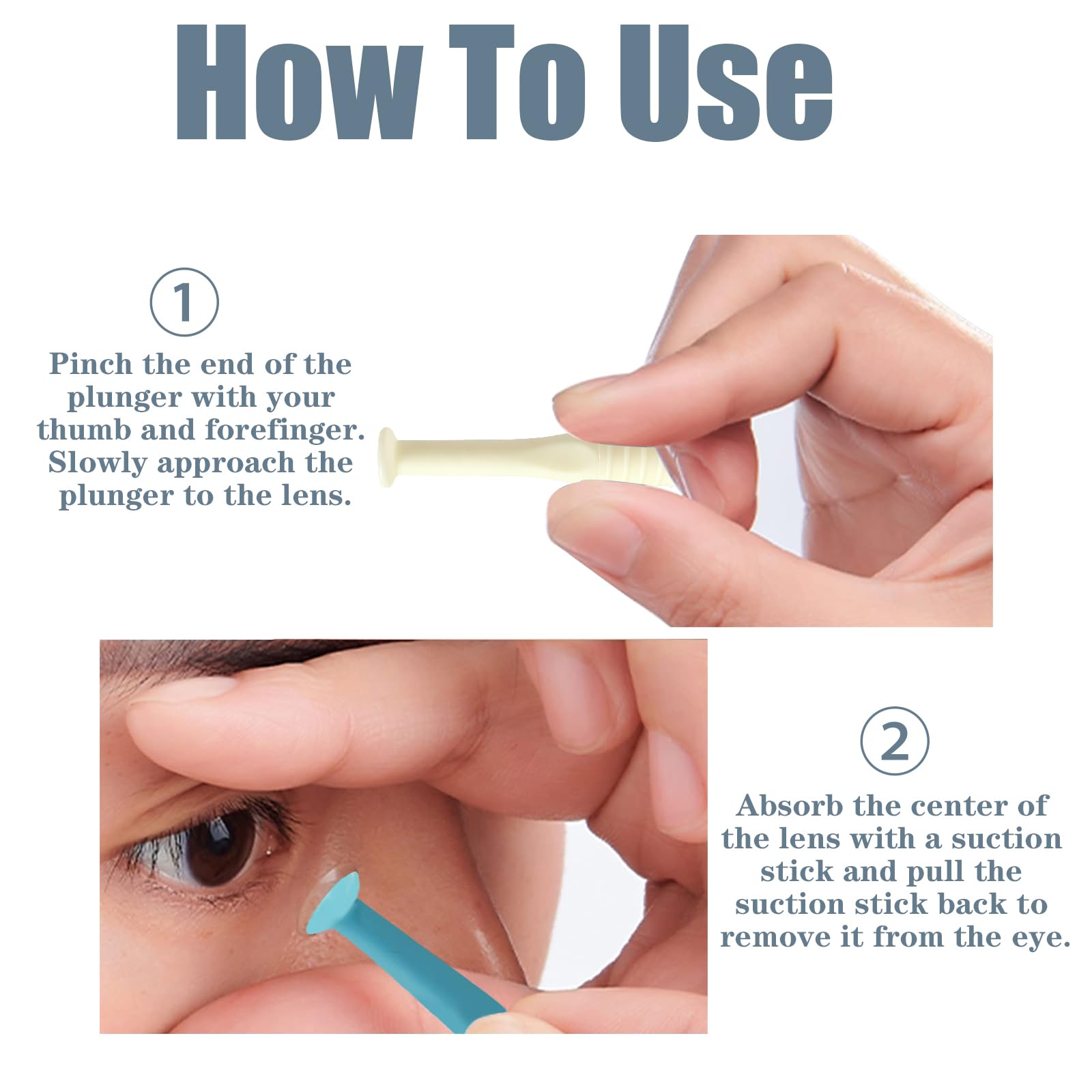 Demonstration of removing hard contact lens with Eagosion tool