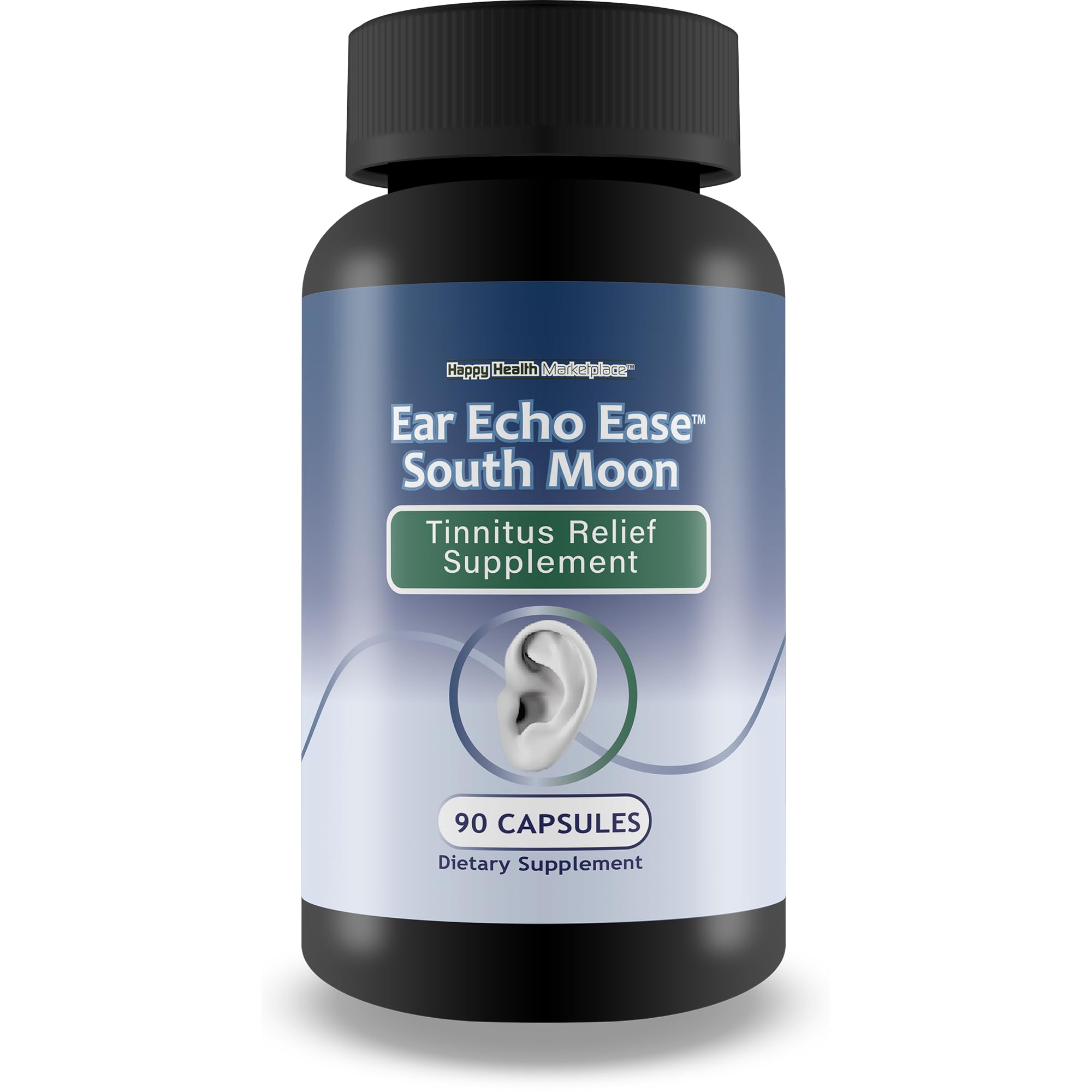 Ear Echo Ease Tinnitus Relief Supplement bottle on white background