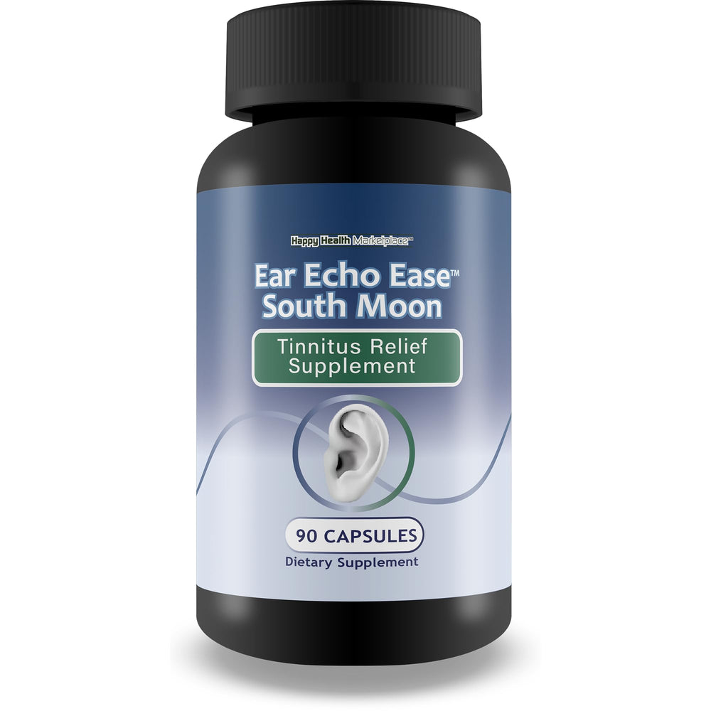 Ear Echo Ease Tinnitus Relief Supplement bottle on white background