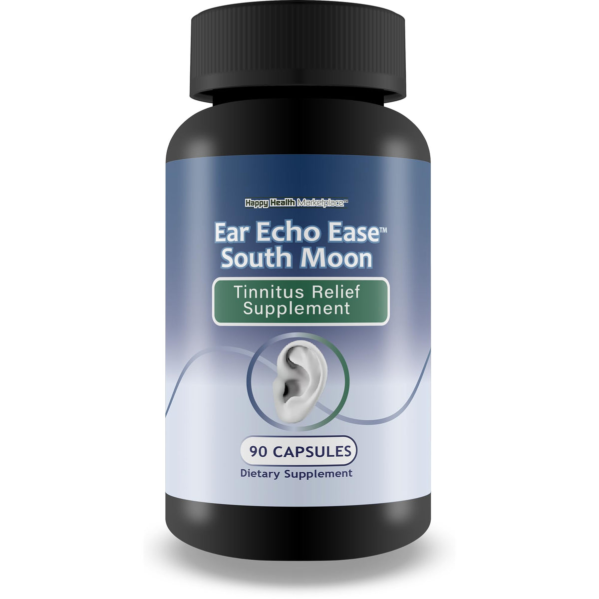 Ear Echo Ease Tinnitus Relief Supplement bottle on white background