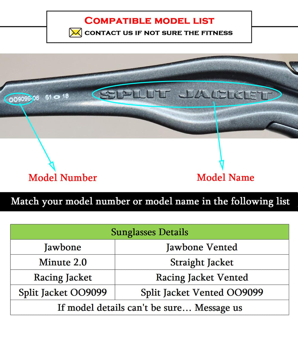 Packaging view showing two pairs of replacement earsocks for Oakley sunglasses
